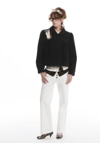Image 11 of Two-Tone Sheer Layered Wool Short Jacket