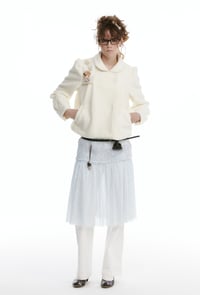 Image 16 of Two-Tone Sheer Layered Wool Short Jacket