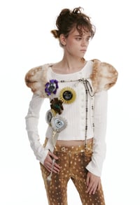 Image 13 of Two-Tone Shaped Plush Vest