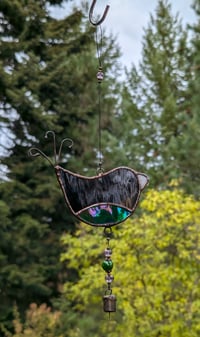 Image 1 of "Bubbles" Stained Glass Bird Suncatcher