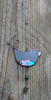 Image 2 of "Bubbles" Stained Glass Bird Suncatcher