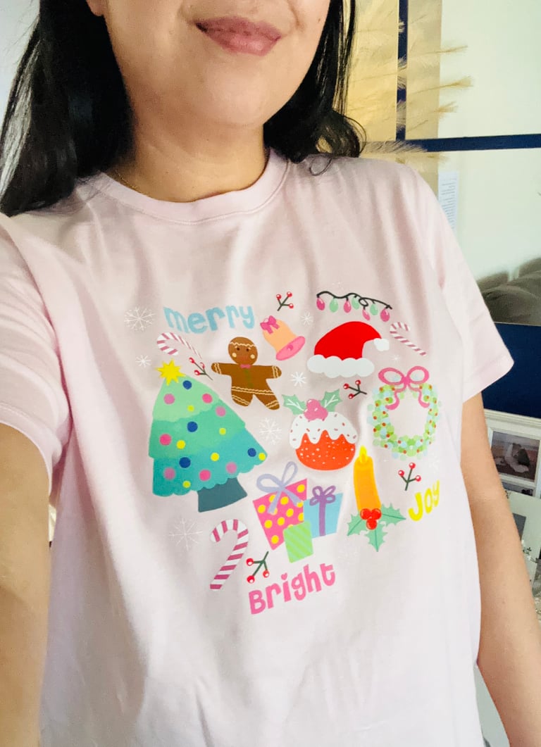 PRE ORDER - MERRY & BRIGHT TSHIRT Image 2