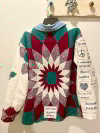 Image 4 of Handmade Upcycled Vintage Quilt Chore Coat — XL / Unisex- Protest Patches