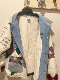 Image 5 of Handmade Upcycled Vintage Quilt Chore Coat — XL / Unisex- Protest Patches