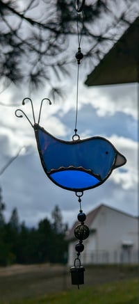 Image 3 of "Bluebell" Stained Glass Bird Suncatcher
