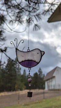 Image 3 of "Calla" Stained Glass Bird Suncatcher