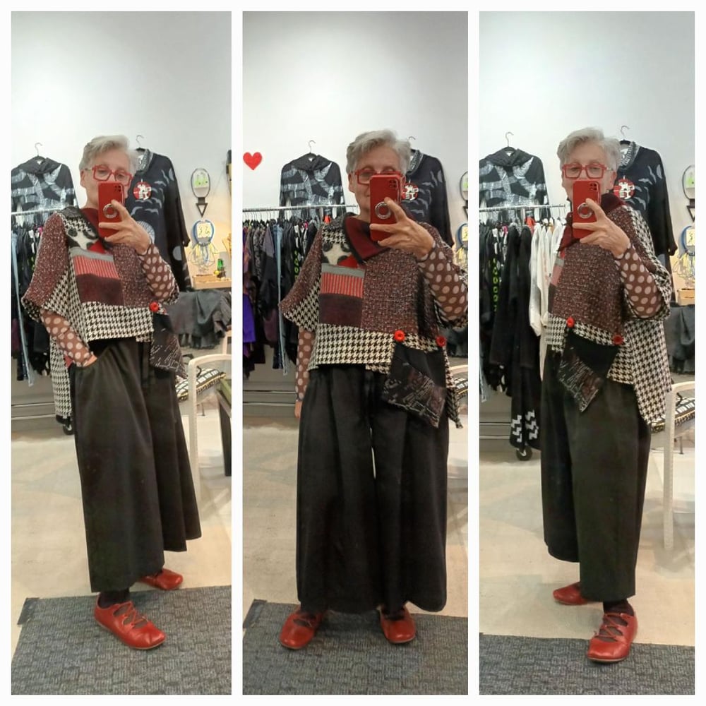 Image of fabric collage sweater