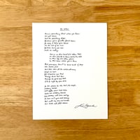 Handwritten Lyric Sheet