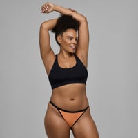 Image 4 of Reversible Bralette and Mesh Tanga - Cantaloupe - Matching Set