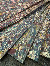 Image 9 of Hand Marbled Project Overs - Red & Pink Spot Zebra // 7 sheets available 