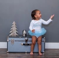 Image 3 of Snow Princess Tutu Bodysuit Leotard Girl’s Tulle Blue and White Winter Dress  Party Set