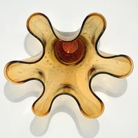 Image 5 of Grand vase de Murano vintage en verre soufflé et bullé jaune - 1960s 1970s