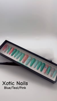 Image 1 of Pink/blue/ Teal /Marble