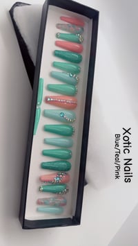 Image 2 of Pink/blue/ Teal /Marble
