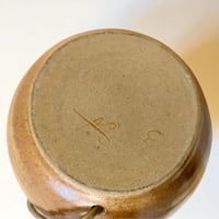 Image 10 of Grande lampe céramique grès marron pyrité vintage 1960s - 1970s - Abat-jour en ruban