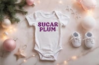 Image 2 of Sugar Plum Baby Holiday Top Baby Shower Gift Girls Bodysuit