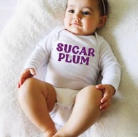 Image 3 of Sugar Plum Baby Holiday Top Baby Shower Gift Girls Bodysuit