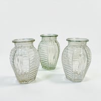 Image 1 of Vase à jacinthe Art Déco – Verre moulé ancien (vers 1930) – Style Skyscraper