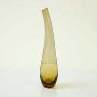 Image 5 of Grand vase soliflore IKEA – Design Lotta Pettersson – Verre soufflé jaune fumé (années 2000)