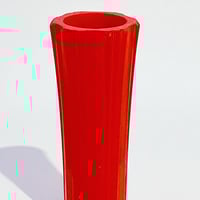 Image 2 of Vase soliflore vintage des années 70s en verre double transparent et orange