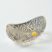 Image 4 of Saladier ovale ancien en cristal taillé  - Coupe à fruits vintage - Cristal de Lorraine 1960