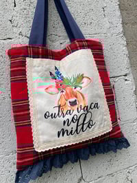 Image 4 of Bolsiña feita a man. OUTRA VACA NO MILLO. Deseño exclusivo!