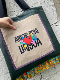 Image 2 of Bolsiña feita a man. AMOR POLA LINGUA polipiel. Deseño exclusivo!