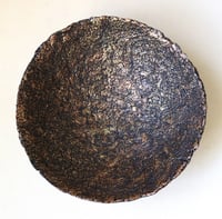 Image 3 of Handmade Paper Mache Bowl with Lace Floral Texture | Rustic Decorative Art on 4 Legs