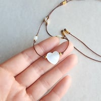 Image 1 of Mother of pearl adjustable cord necklace 