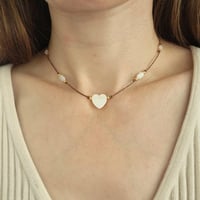 Image 2 of Mother of pearl adjustable cord necklace 