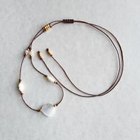 Image 3 of Mother of pearl adjustable cord necklace 