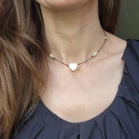 Image 4 of Mother of pearl adjustable cord necklace 