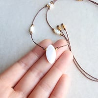 Image 1 of Mother of pearl adjustable cord choker necklace 