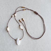 Image 2 of Mother of pearl adjustable cord choker necklace 