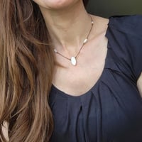 Image 4 of Mother of pearl adjustable cord choker necklace 
