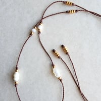 Image 5 of Mother of pearl adjustable cord choker necklace 