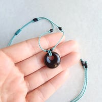 Image 1 of Black Onyx adjustable cord choker necklace - Handmade jewelry