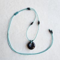 Image 3 of Black Onyx adjustable cord choker necklace - Handmade jewelry