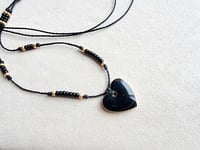 Image 5 of Goth black heart adjustable choker necklace - Handmade jewelry
