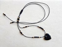 Image 2 of Goth black heart adjustable choker necklace - Handmade jewelry