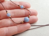 Image 1 of Blue Angelite adjustable cord choker necklace - Handmade jewelry