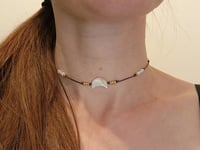 Image 2 of Hippie Mother of pearl knotted necklace - Adjustable handmade choker necklace