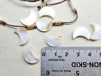 Image 3 of Hippie Mother of pearl knotted necklace - Adjustable handmade choker necklace