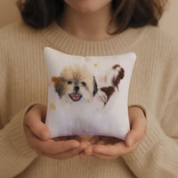 Custom Wool Felt Pillow with Real Fur, Mini Version [ 6in x 6in ]