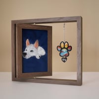 Image 1 of Custom Wool Felt Pet Portrait with Real Fur 𓃠🎁, Mini [ 4in x 6in ]
