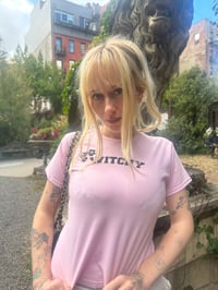 Image 2 of Witchy Tee 🩷🖤baby pink & black 🩷
