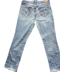 Image 5 of Women's Levi's 505 jeans , straight leg stretch denim , med wash , mid rise , SZ 10 , VINT 2010