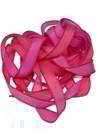 Image 2 of 1PC.  HOT PINK  42" Hand Dyed Finished Edge Silk Wrist Wrap Bracelet/Jewelry/Craft Ribbons