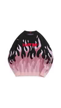 HAWDD Pink Flame Knit Sweater
