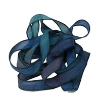 Image 3 of 1PC. BLACK MAGIC 42" Hand Dyed Finished Edge Silk Wrist Wrap Bracelet/Jewelry/Craft Ribbons